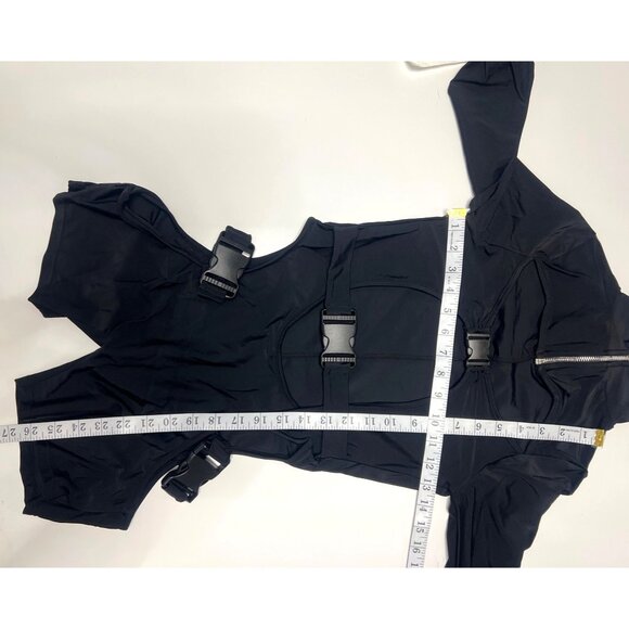 Black Cut-Out Long Sleeve Sexy Romper Cut Out Bodysuit Sexy Shorts Size Small - Picture 8 of 11